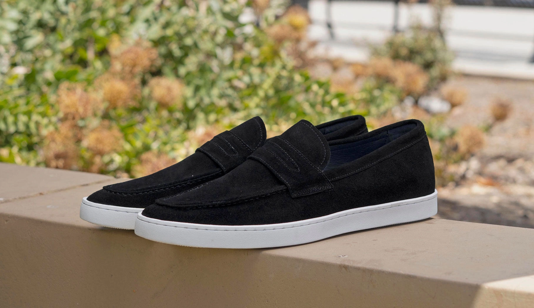 Good Slip On Walking Shoes Suede Slip On Loafer Black