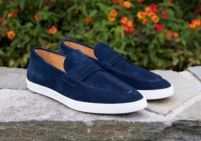 Slip On Extra Cushion Suede Slip On Loafer Blue