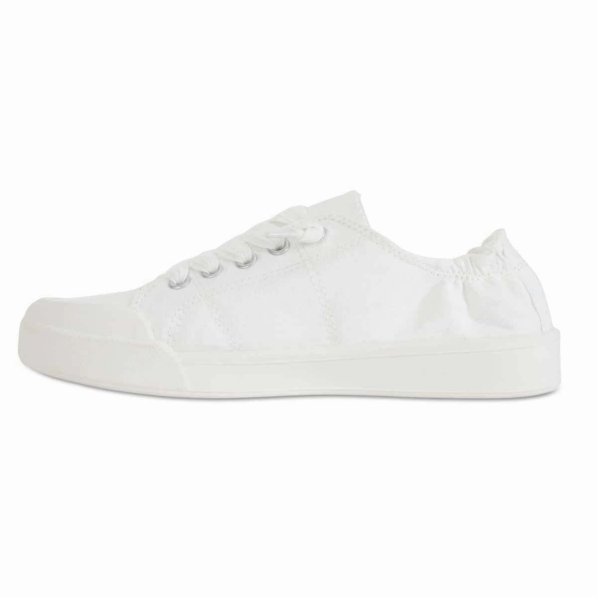 Business Casual Steel Toe Shoes Switch Sneaker in White Canvas