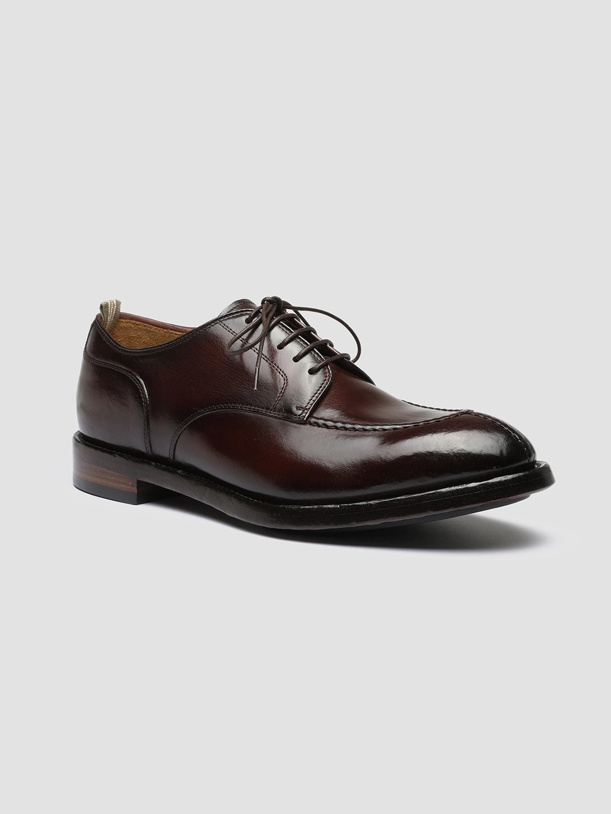 Gray Lace Up Shoes TEMPLE 005 - Burgundy Leather Derby Shoes