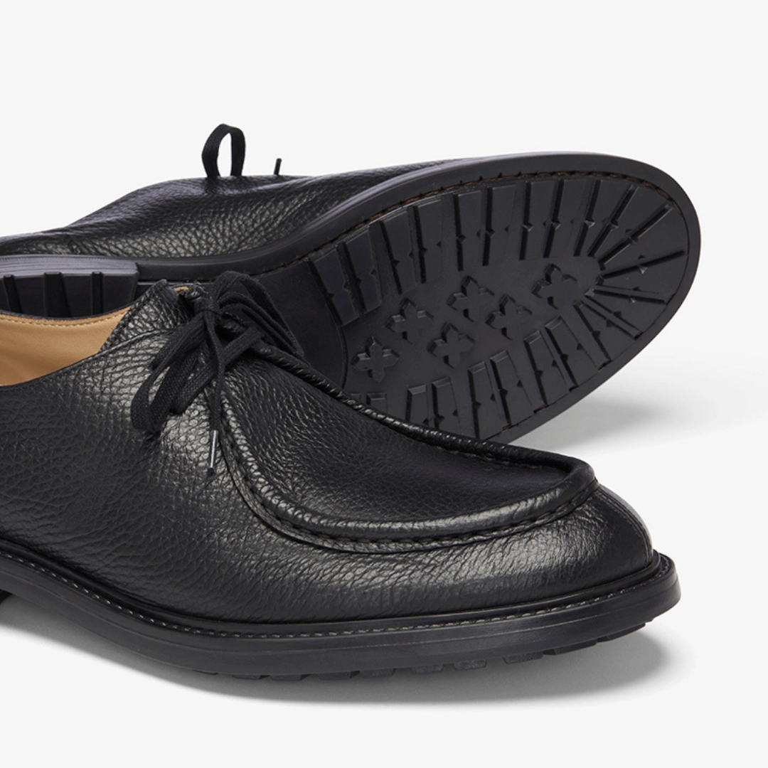 Fizik Lace Up Shoes Men's Black Pebbled Leather Tuscan Moc Boot