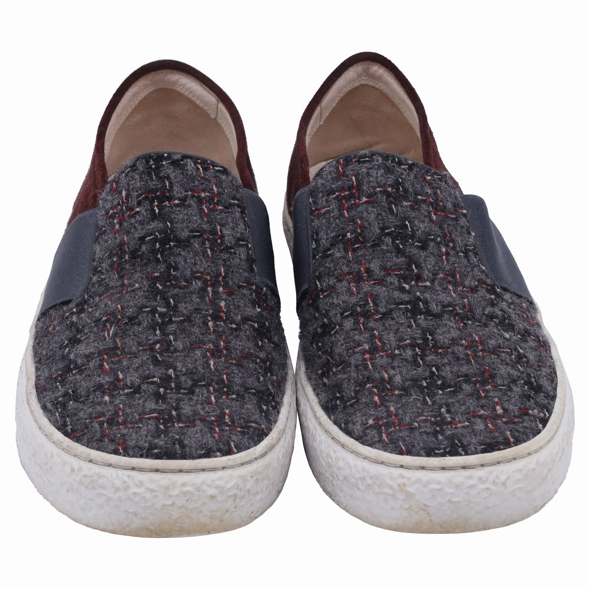 Chanel CC Tweed Slip-On Sneakers in Multicolor  Wool Slip On Wool Shoes