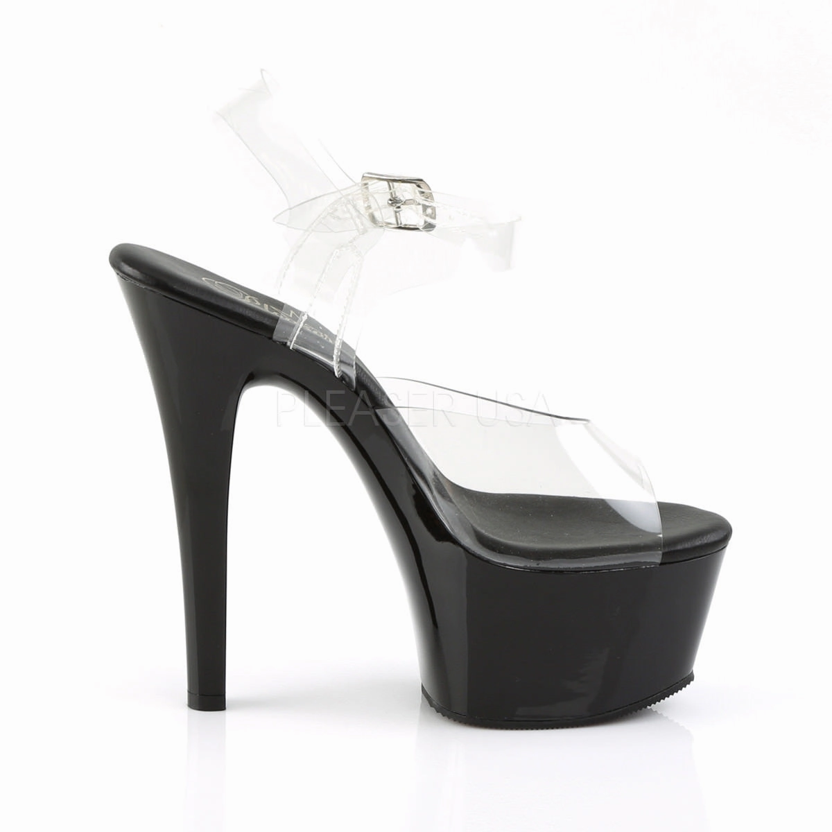 6 Inch Heel ASPIRE-608 Clear Black Leopard Mary Jane Shoes
