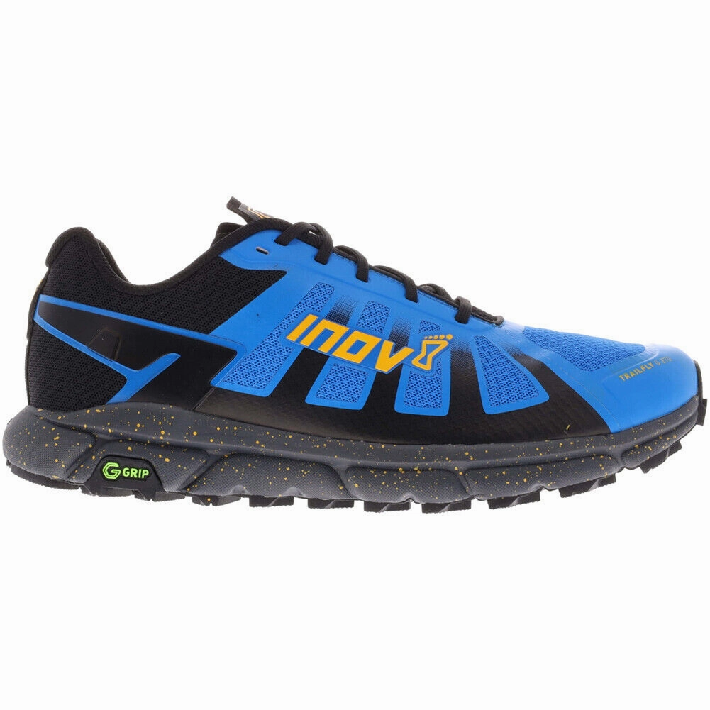 Men's Inov8 Trailfly Ultra G 270, Blue/Nectar, 11 D Medium Mudclaw Trail Running Shoes
