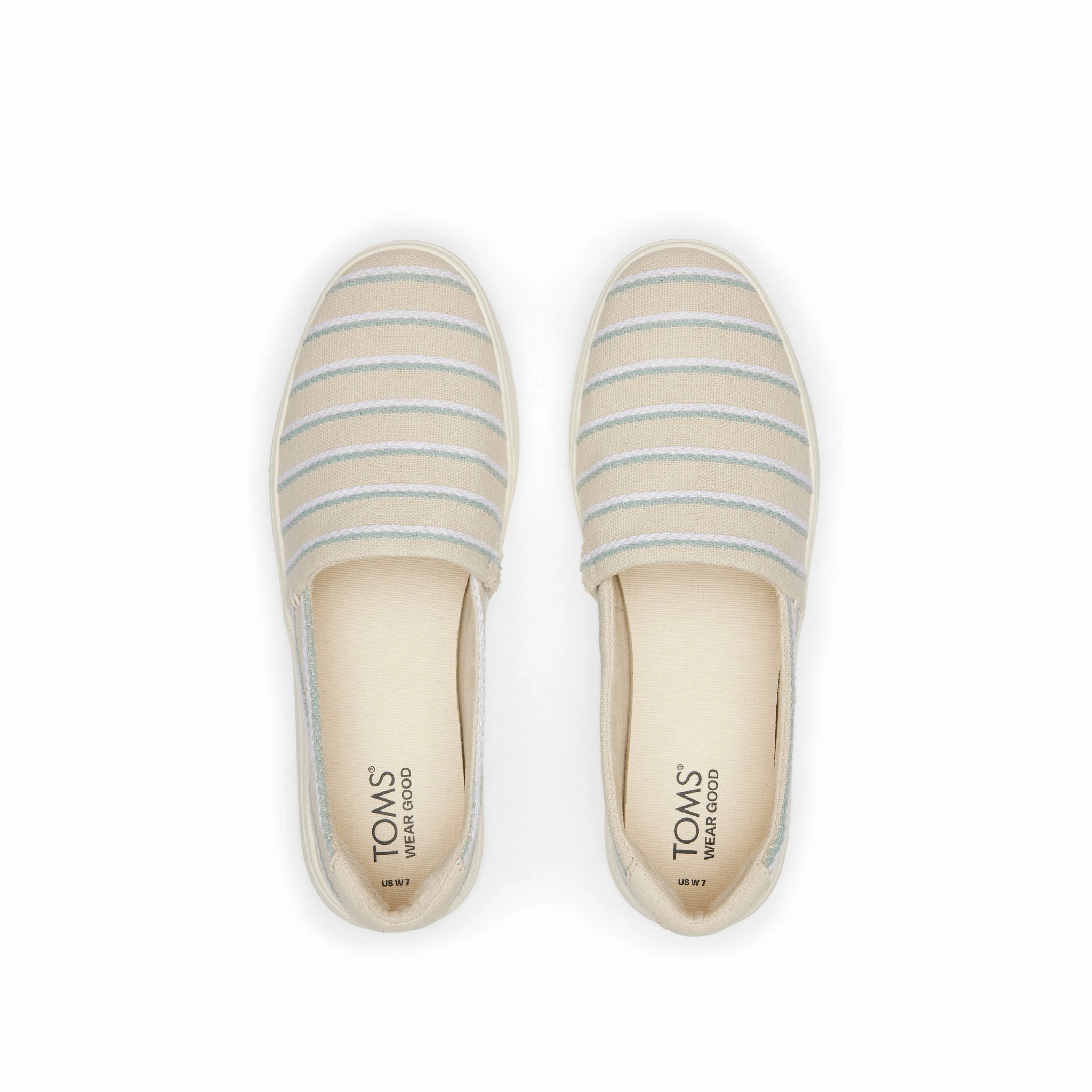 Womens Kameron Cream Stripes Slip On Sneaker Slip-on Loafers