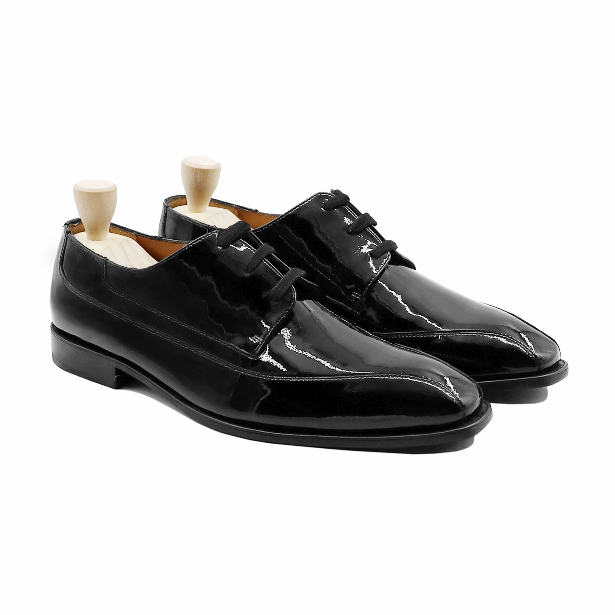 Nashle - Men's Black Patent Leather Derby Shoe Girls Lace Up School Shoes