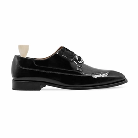 Track Sole Derby Shoes Nashle - Men's Black Patent Leather Derby Shoe