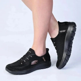 Nursing Clogs Slip On Skechers Summits Slip On Sneaker - Black Gold