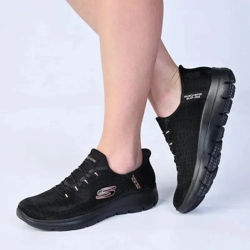 Skechers Summits Slip On Sneaker - Black Gold Cozy Slip On Slippers