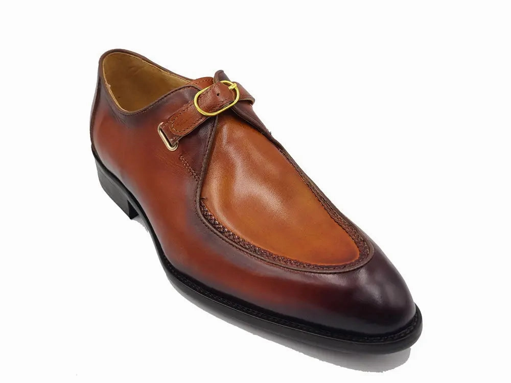 Burnished Moc Toe Single Monk Loafer Churchill Brogues