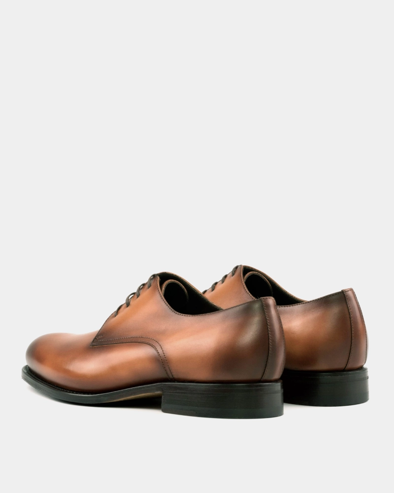 Faux Suede Lace Up Shoes Marco Derby in Tobacco Calf