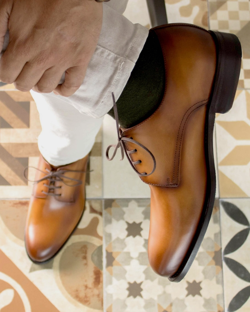 Marco Derby in Tobacco Calf Leather Shoes Lace Up