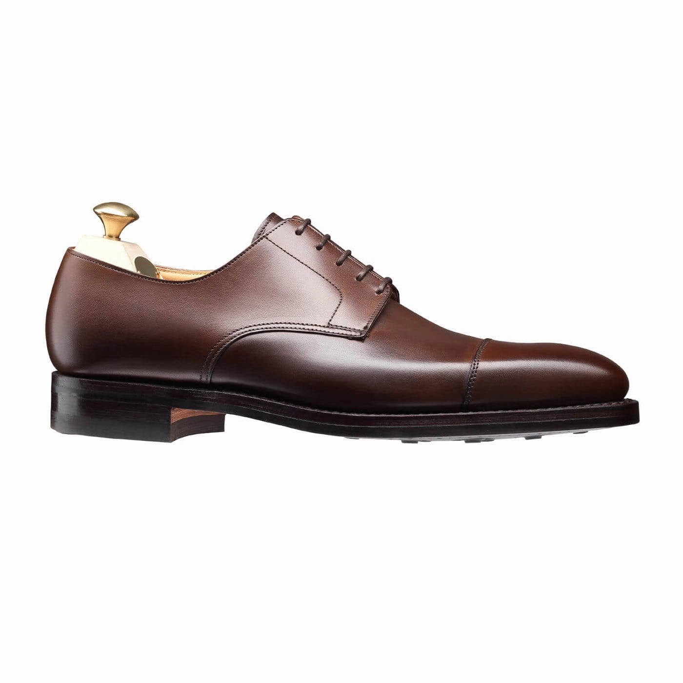 Norwich Dark Brown Burnished Calf Dress Derby Shoes