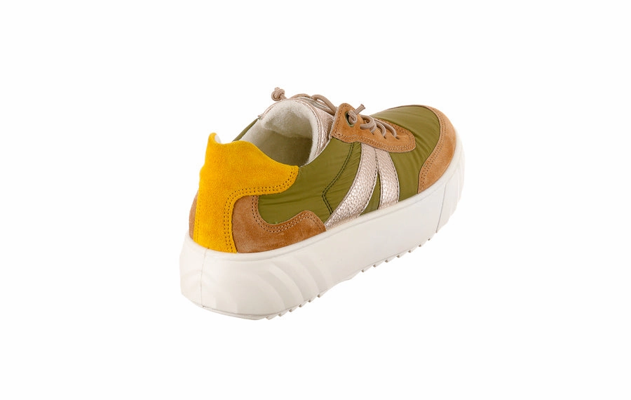 Ara Carina Green Brown Leather Brogue Boots