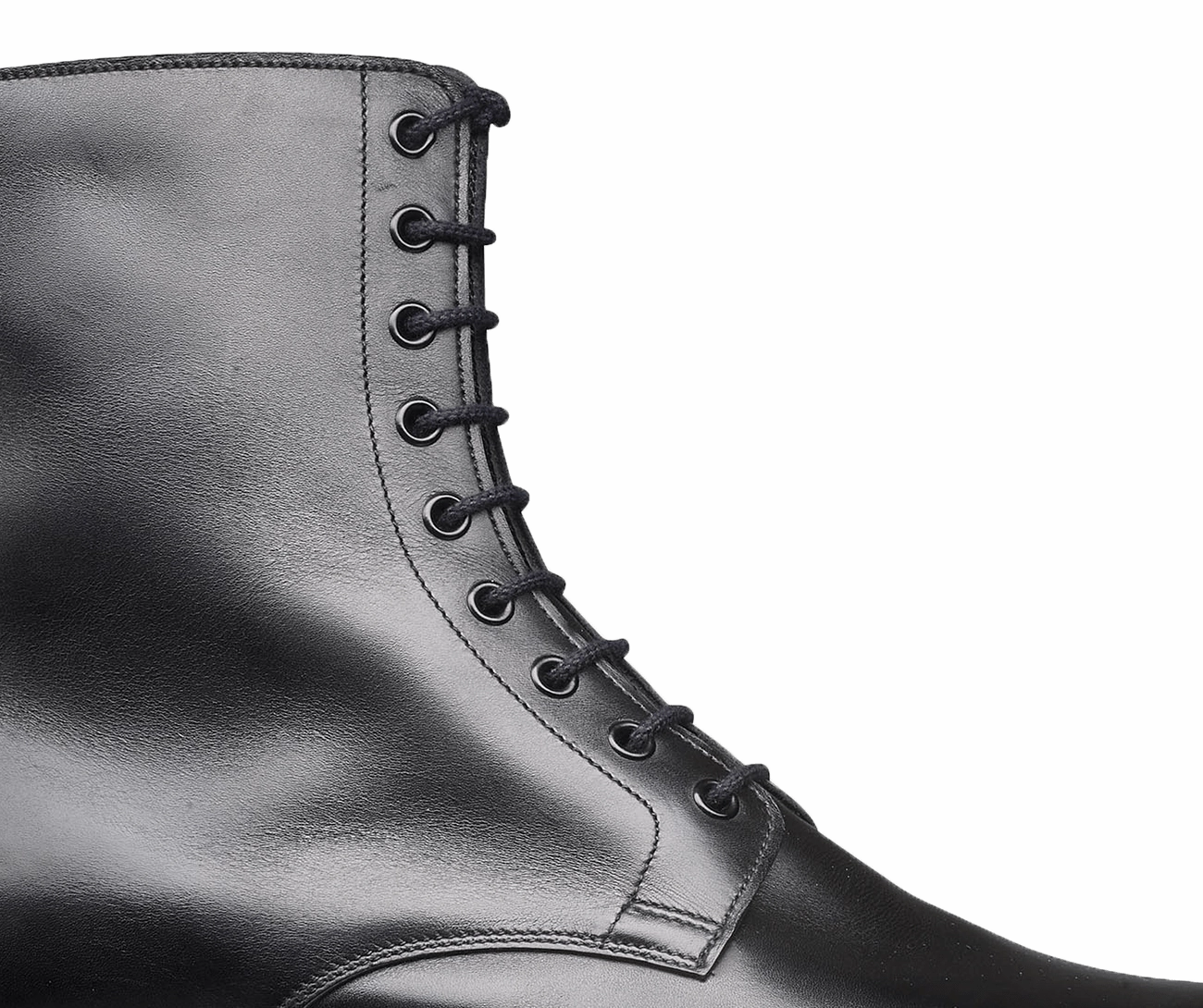 Shiny Derby Shoes Hazel Black Wax Calf