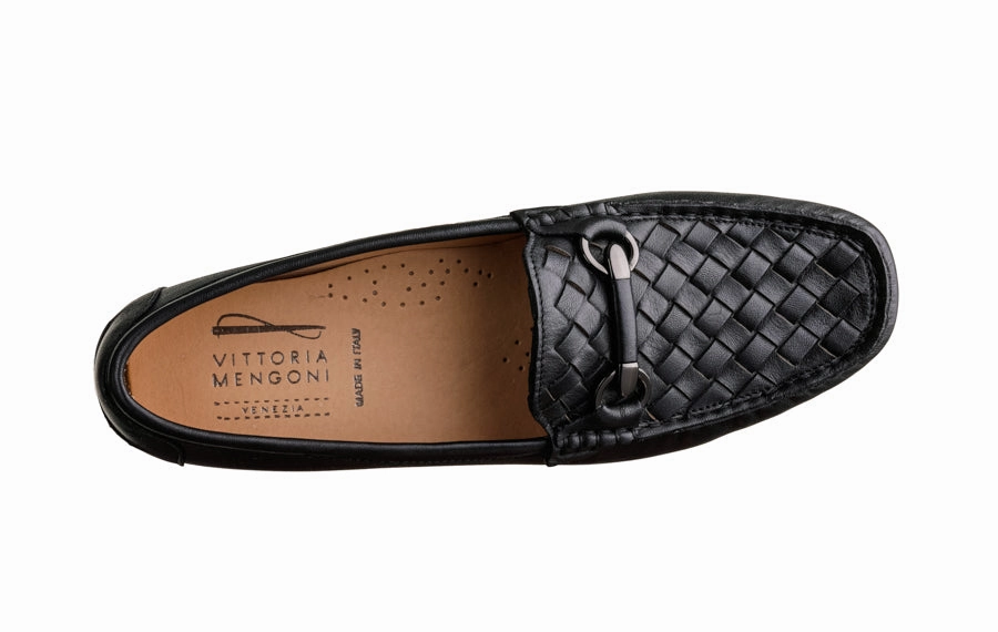 Vm Bedeck Black Gold Chain Loafers