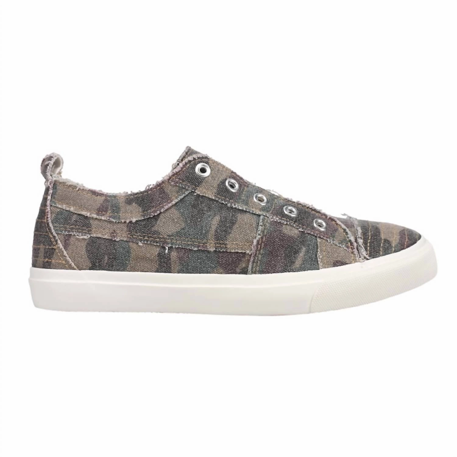 Women's Slip-On Canvas Shoes In Camouflage Checkered Vans Slip Ons