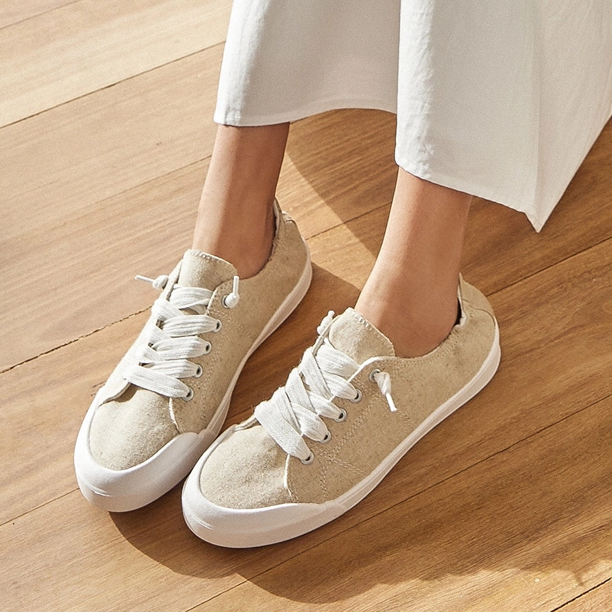 Casual Shoes Without Lace Switch Sneaker in Natural Canvas