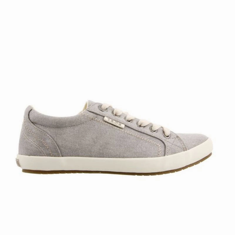 Taos Star Sneaker in Grey Wash Canvas - Women's Hotter Casual Shoes