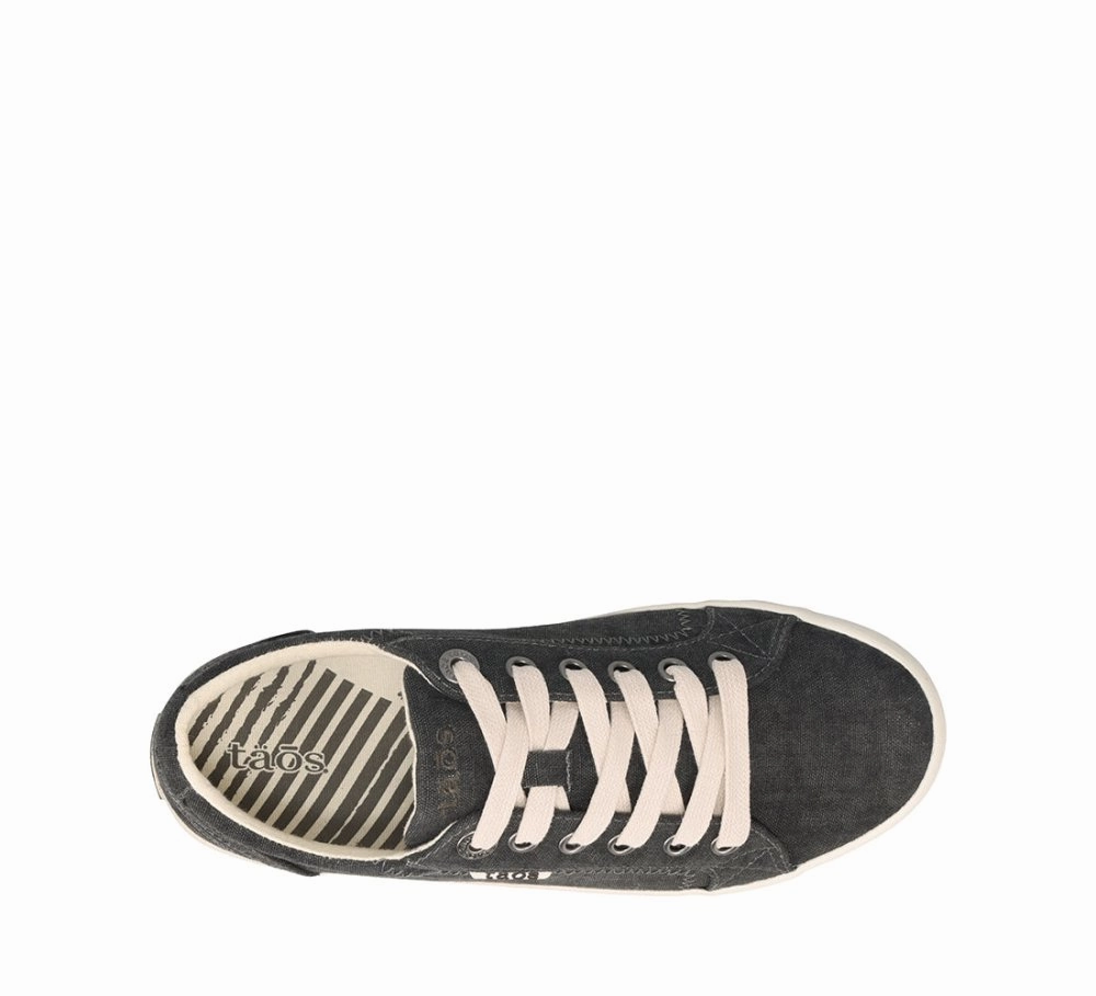 Plain Toe Oxford Casual Lace Up Shoe Taos Women's Star - Charcoal Wash Canvas
