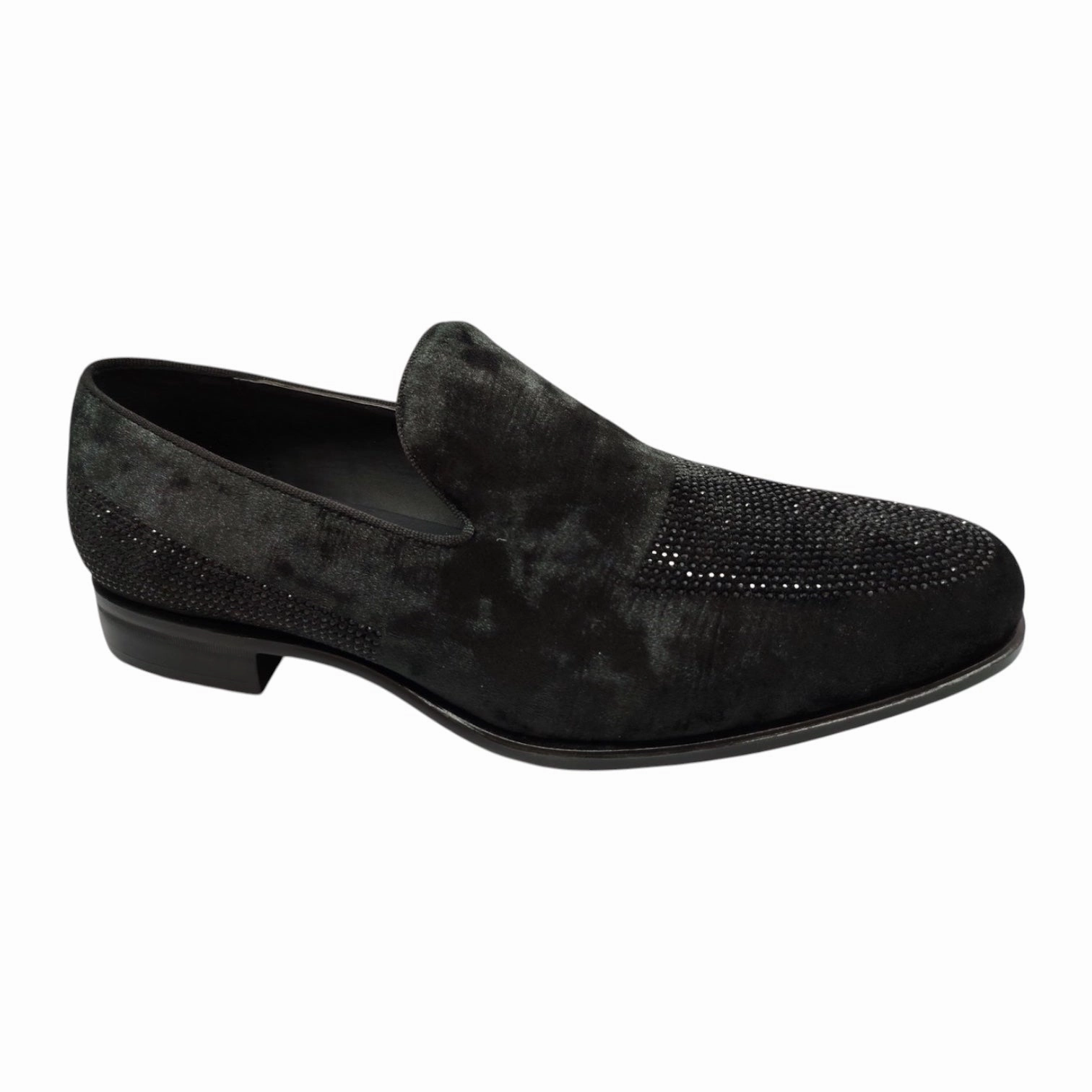 TERRONI: Velvet Embellished Loafer S66 English Loafers