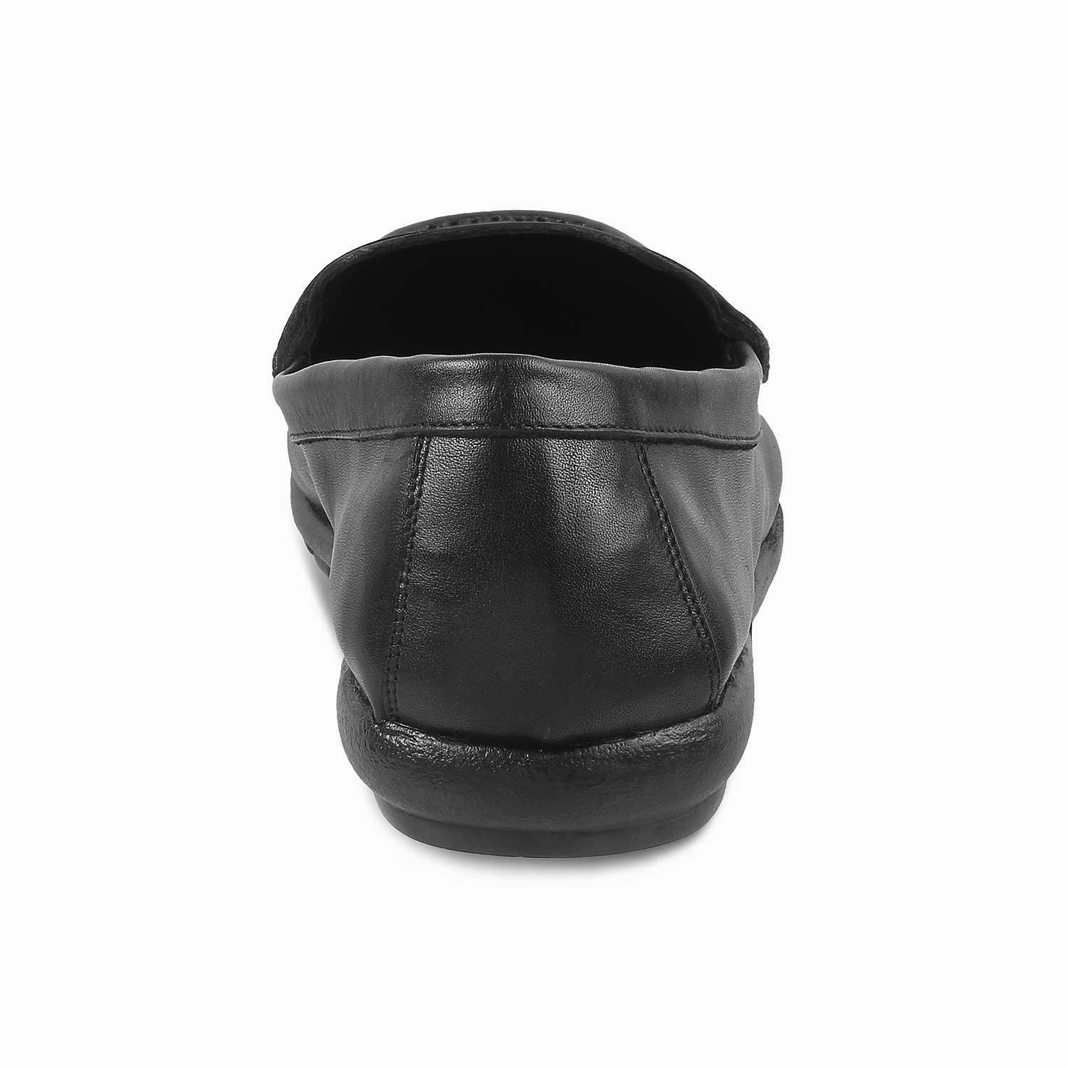 The Argento Black Men's Leather Loafers Tresmode Driving Loafers With Arch Support