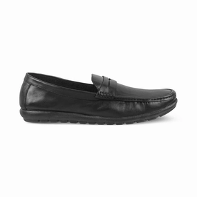 The Argento Black Men's Leather Loafers Tresmode Mules Vs Loafers