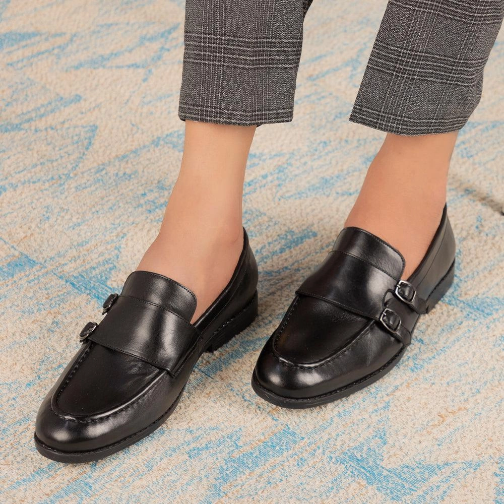 The Bondy Black Men's Double Monk Shoes Tresmode Ghillie Brogue Tassels