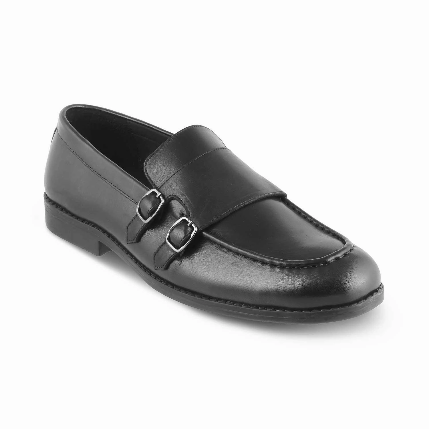 The Bondy Black Men's Double Monk Shoes Tresmode Brogues And Dresses