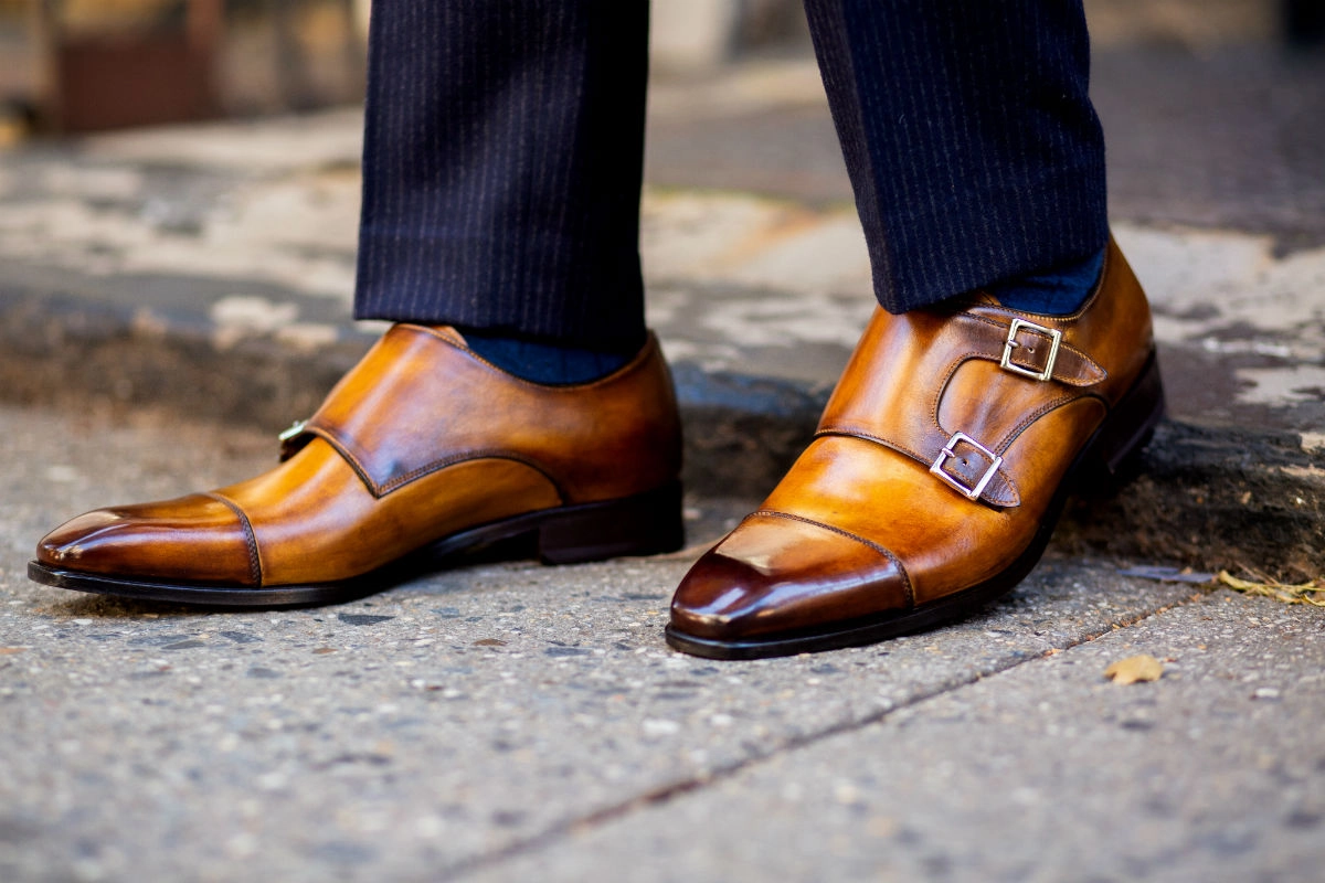 The Burton Double Monk Strap - Tobacco Mission Brogue Accent