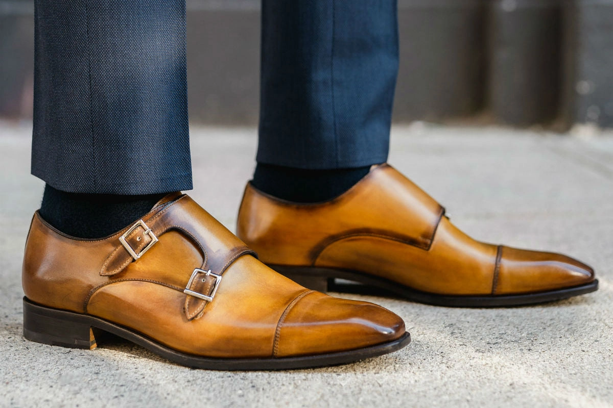 The Burton Double Monk Strap - Tobacco Ghillie Brogue