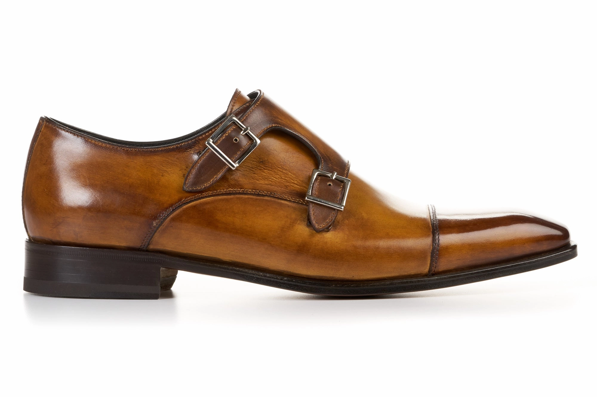 The Burton Double Monk Strap - Tobacco Kaufman Auction Brogue Pa
