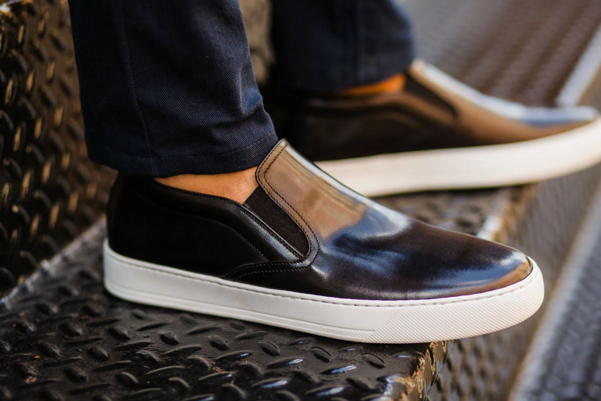 Slip On Safety Shoe Covers The Ellis Slip-On Sneaker - Nero