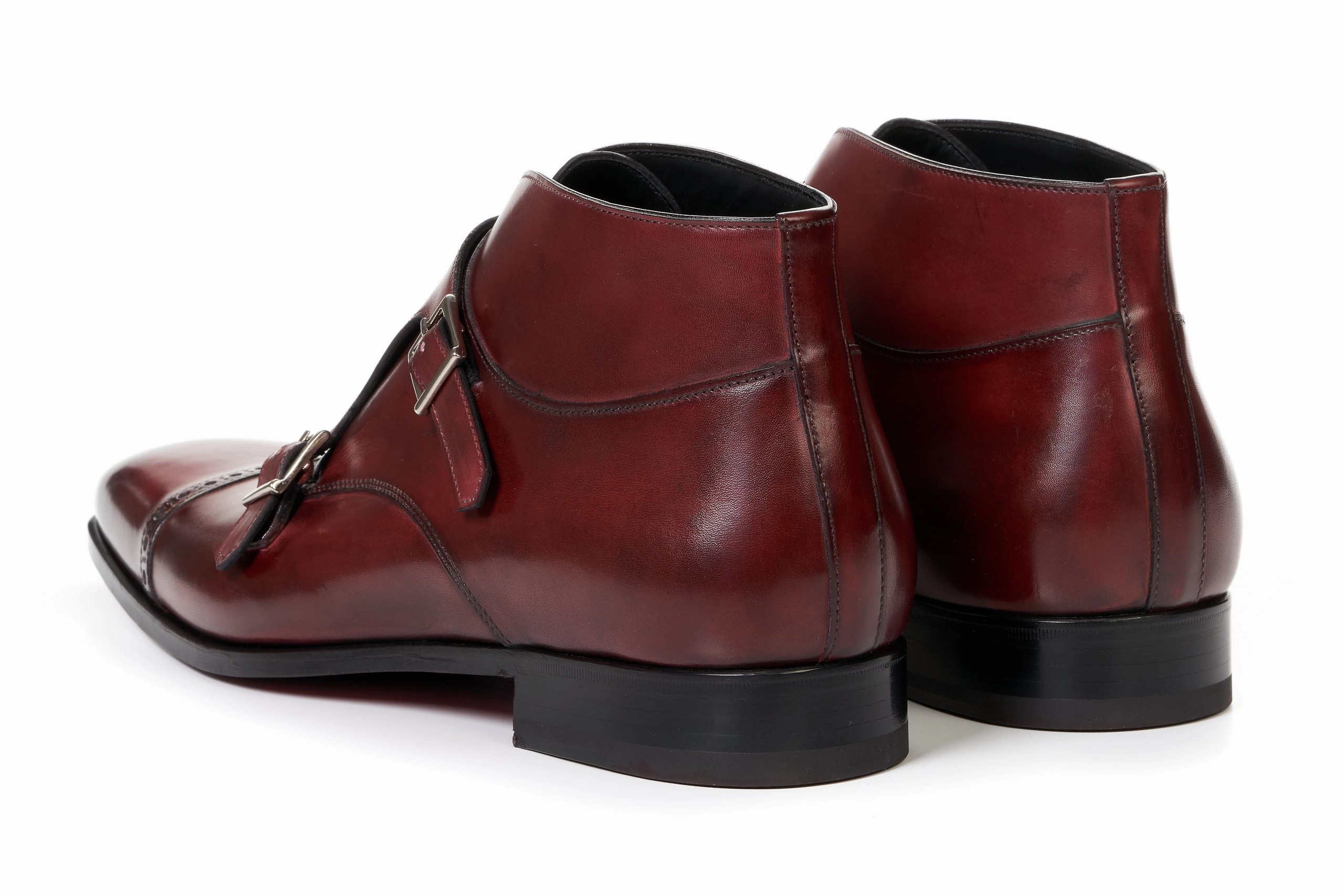 The Heston Double Monk Strap Boot - Oxblood Ghillie Brogues Edinburgh