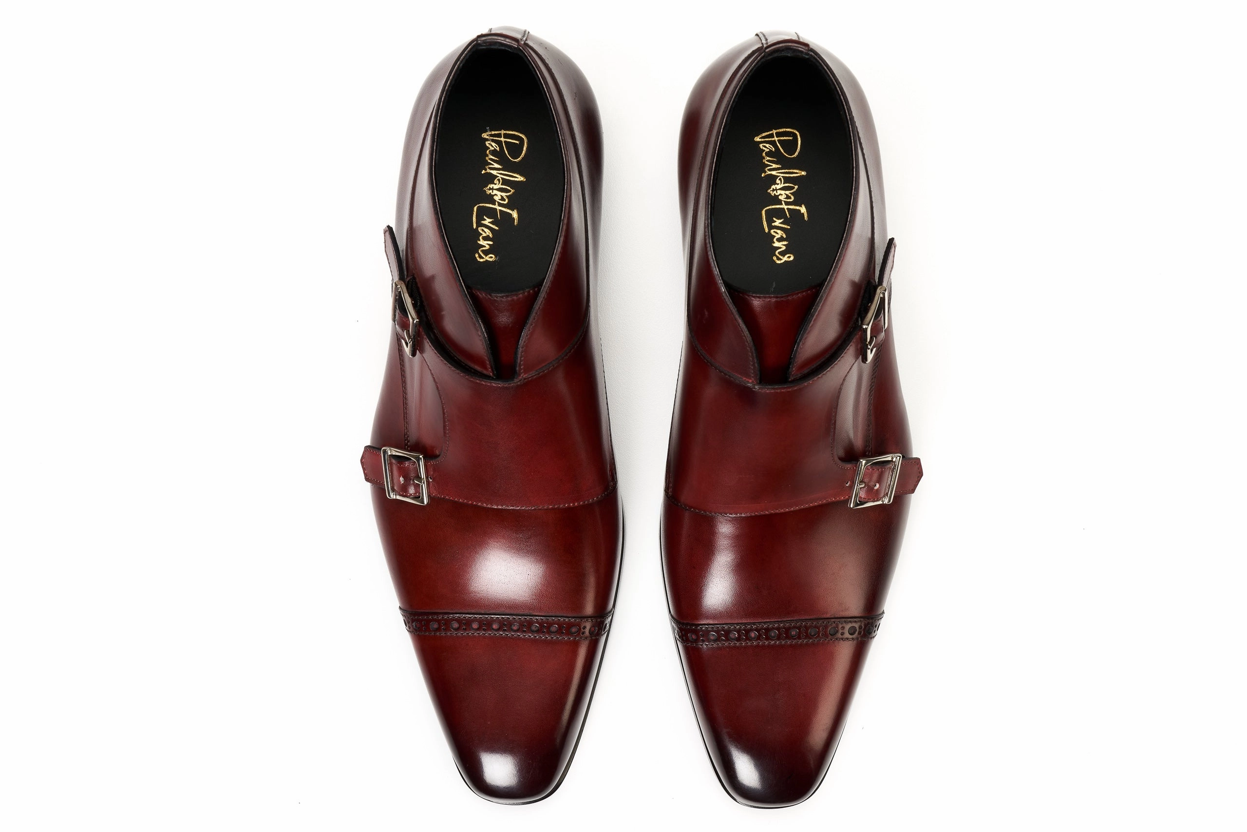 The Brogues Ceilidh Band The Heston Double Monk Strap Boot - Oxblood