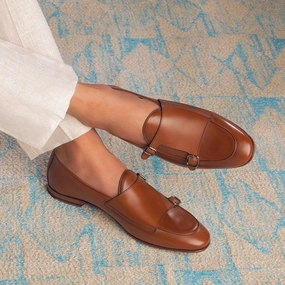 The Maccabeo Tan Men's Handcrafted Double Monk Shoes Tresmode Mr B Brogues