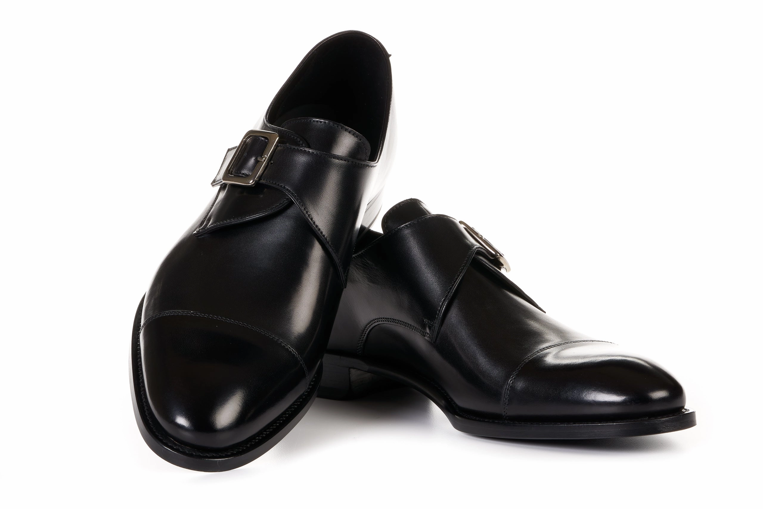 1960s Brogues The Olivier Single Monk Strap - Nero