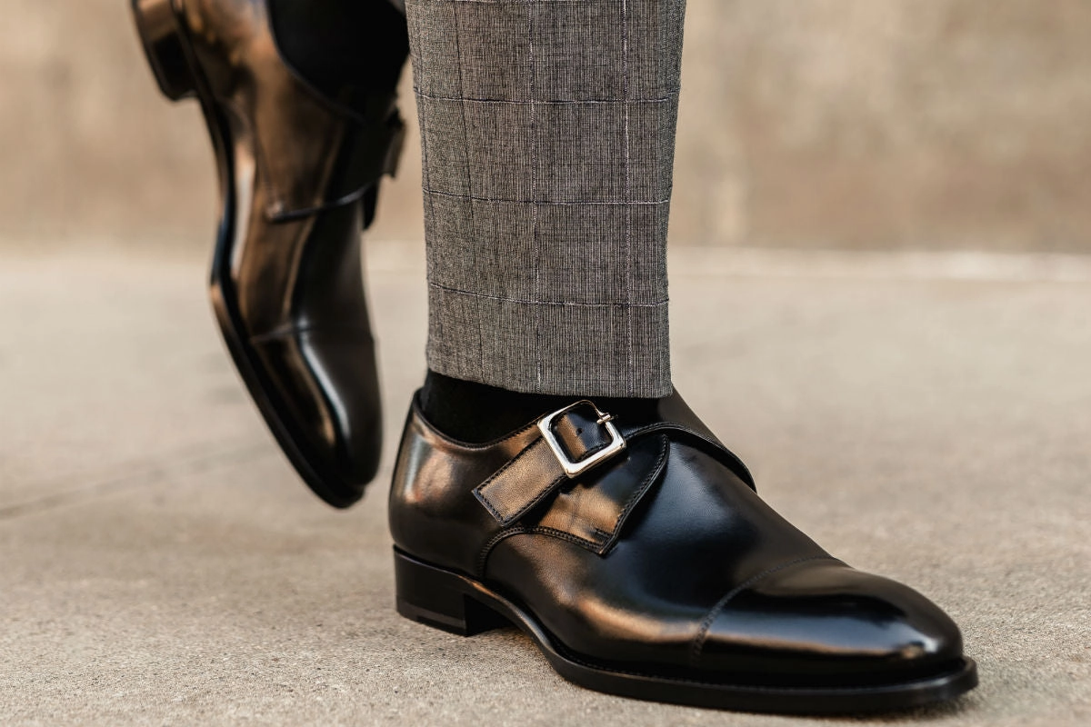 Dancing Brogues The Olivier Single Monk Strap - Nero