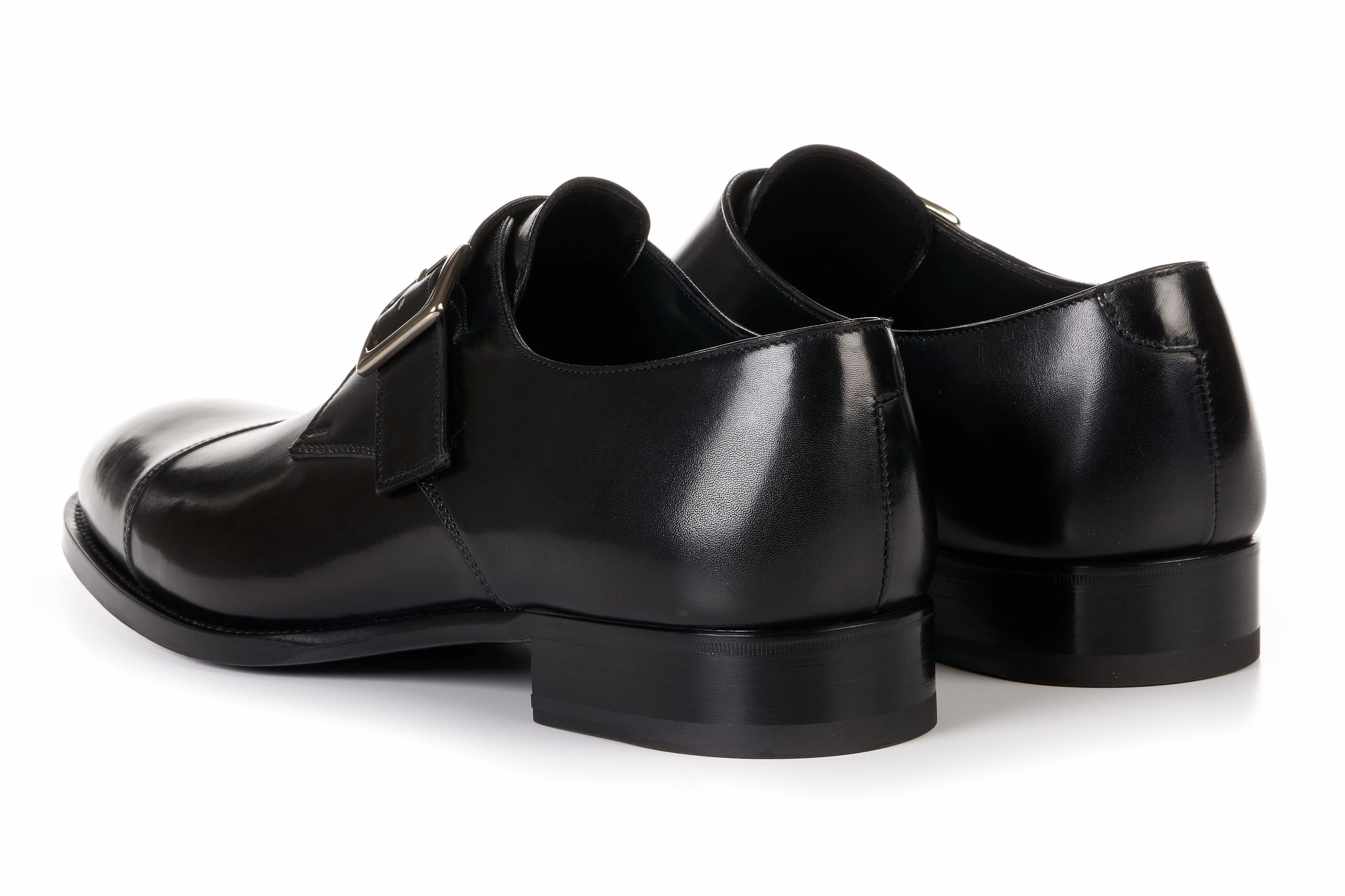 Aeyde Leather Brogues The Olivier Single Monk Strap - Nero