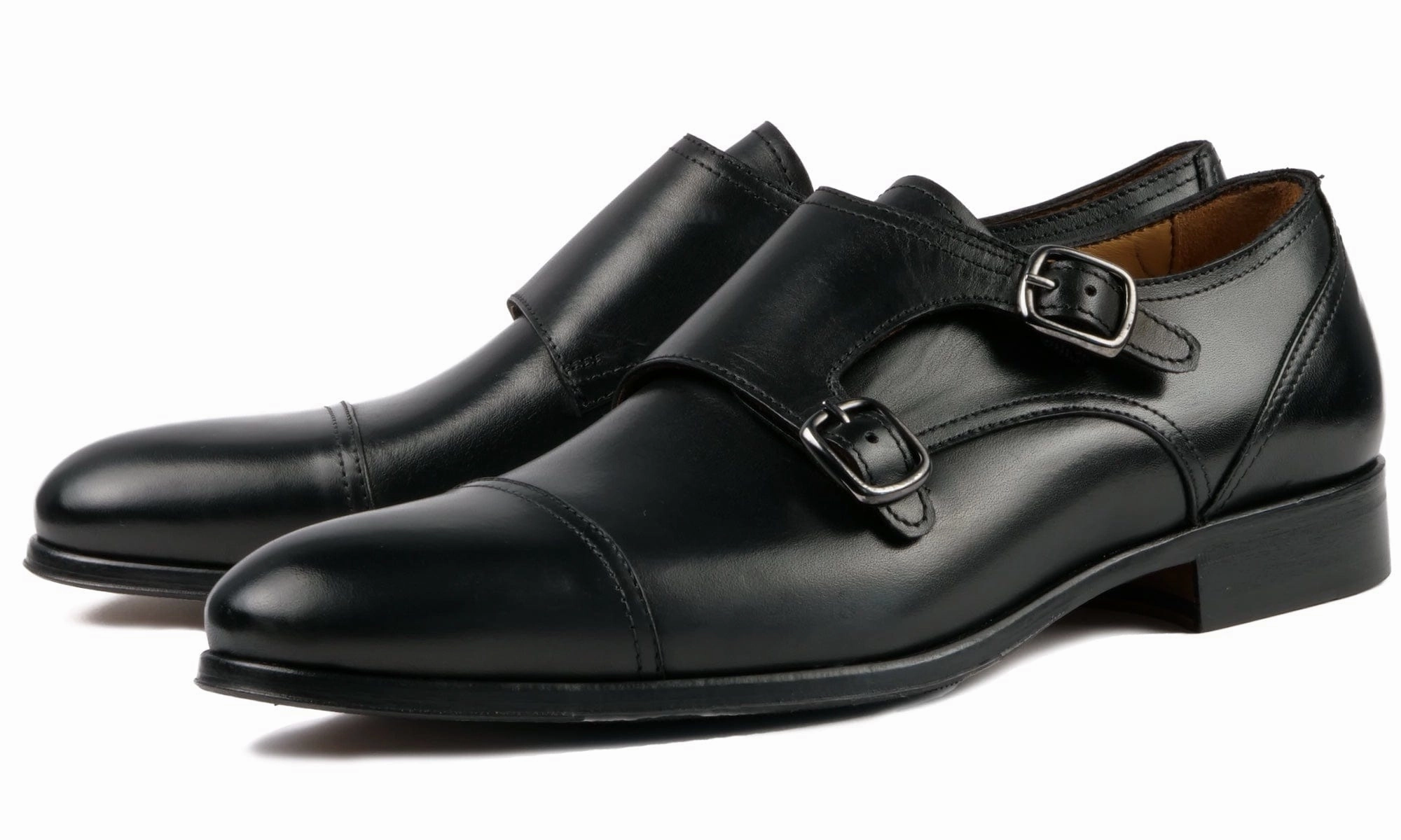 Bourne Monk Strap Black Bespoke Brogues