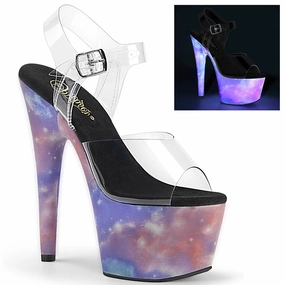 Momo Poppy Baby Mary Jane Leather Shoe 7" Heel Platform With Galaxy Effect (ADORE-708REFL)