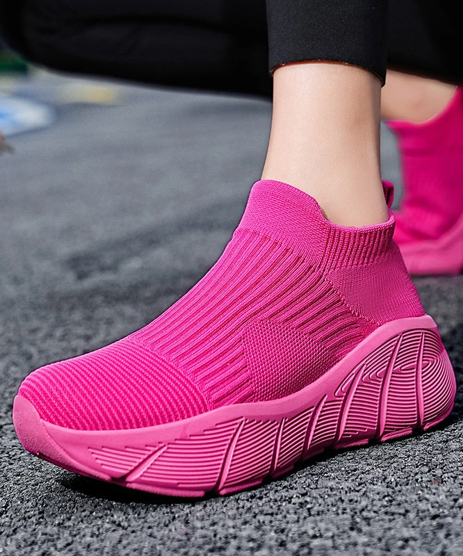 Orange Elastic Fabric Platform Sport Shoes For Women TP025