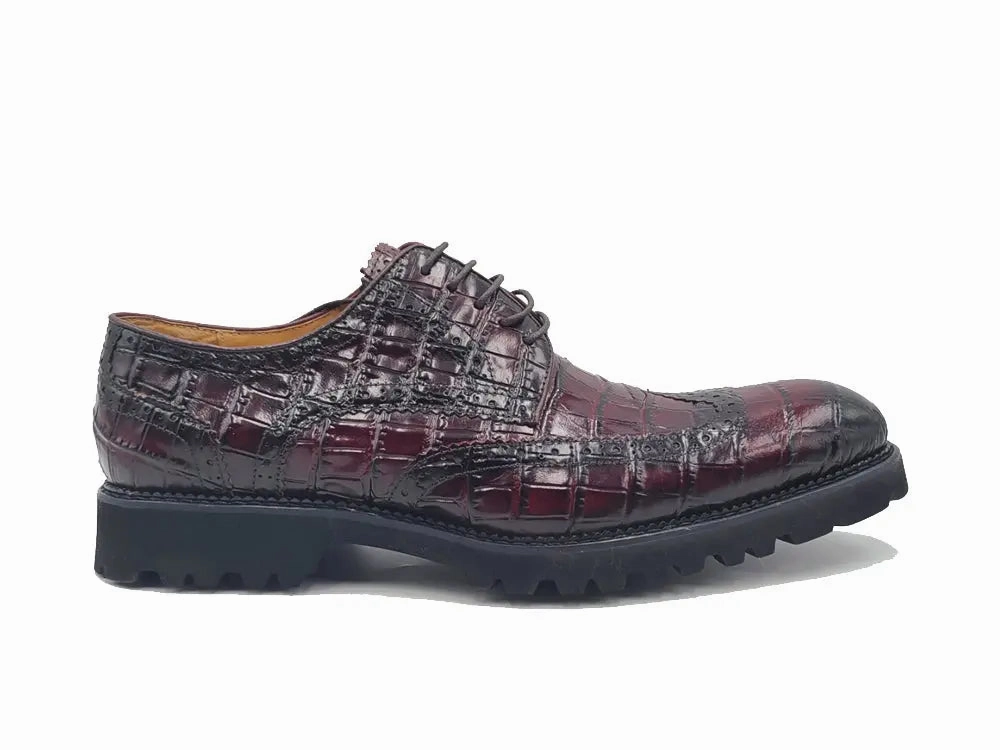 Harrison Monk Oxfords Blucher Style Alligator Embossed Oxford