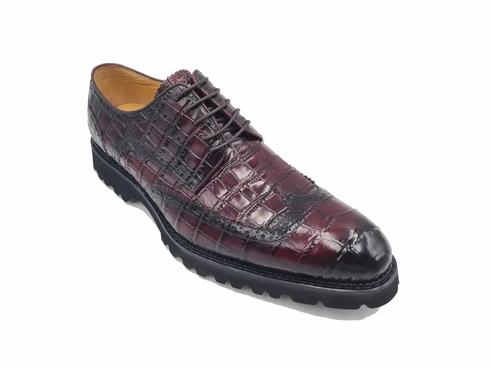 Blucher Style Alligator Embossed Oxford Trustee Leather Oxfords