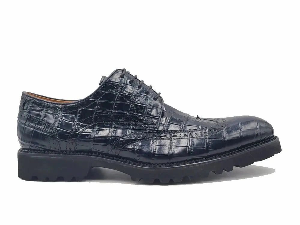 Blucher Style Alligator Embossed Oxford Oxford Vs Shoes