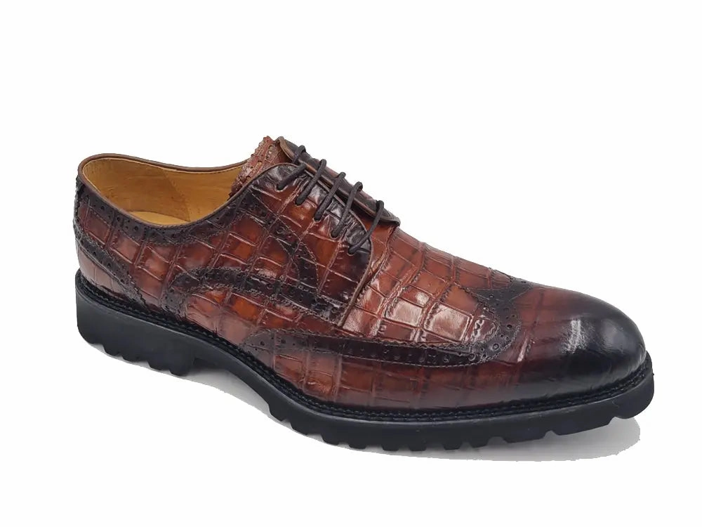 Spectator Oxfords Blucher Style Alligator Embossed Oxford