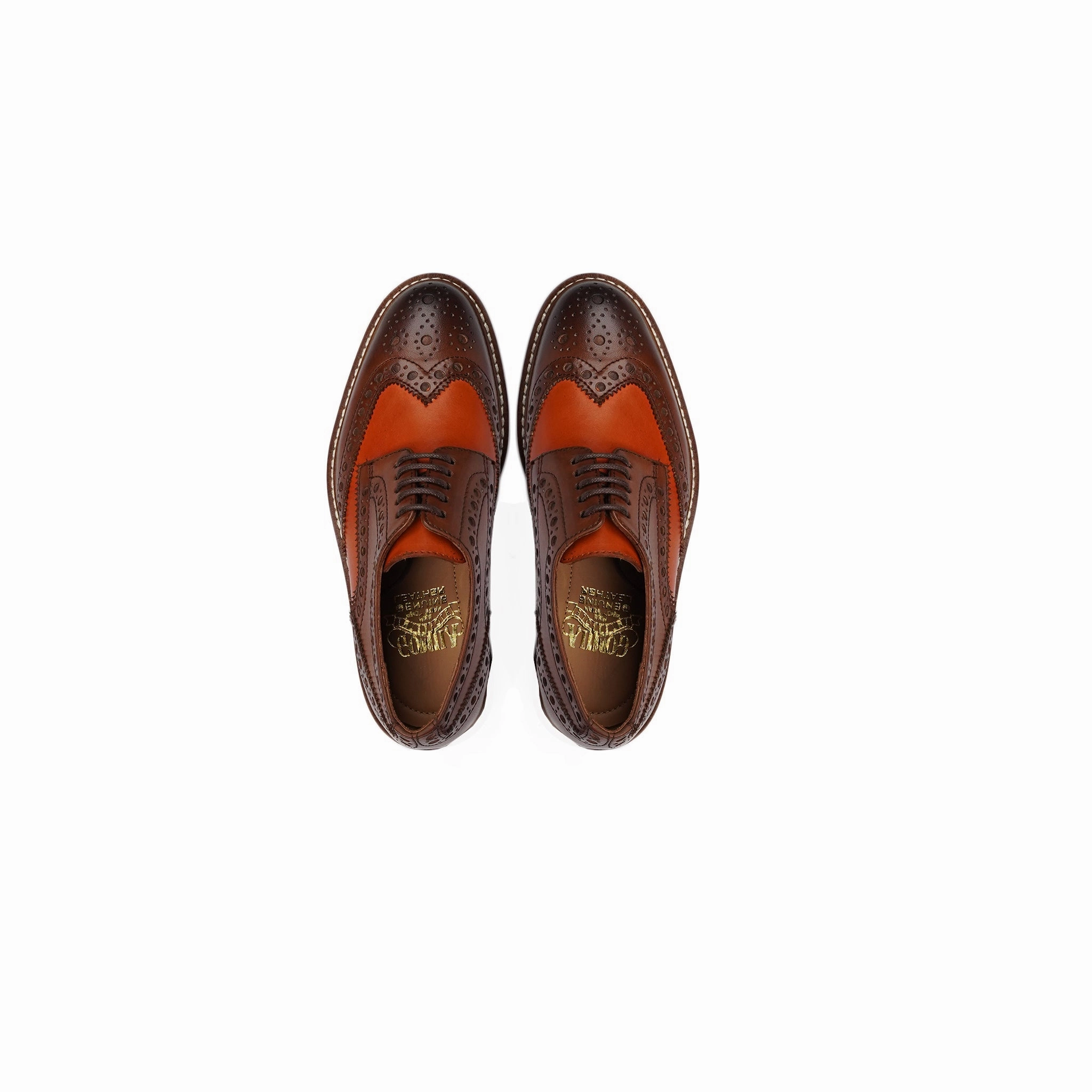 Guimaraes - Kid's Tan and Brown Calf Leather Derby Shoe (5-12 Years Old) Navy Blue Lace Up Shoes