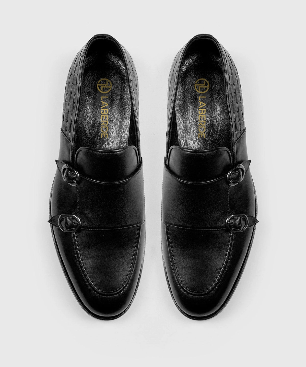 Goodyear Welted Brogues Black Double Monk