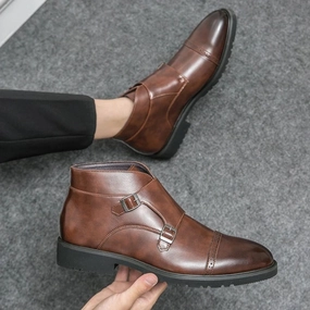 Tobias Monk Leather Boots Are Brogues In Fashion