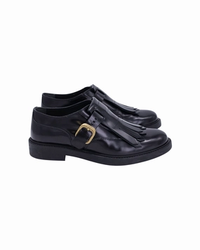 Tod's Monk Strap Shoes in Black Leather Archie Brogue Shoes
